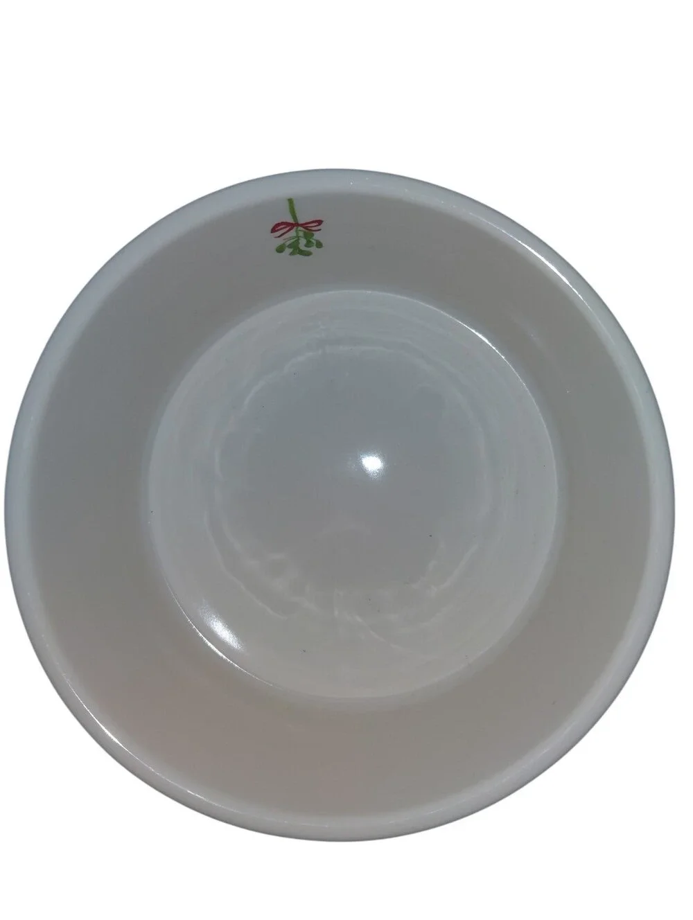 Rae Dunn Dachshund Mistletoe Christmas Ceramic White Pet Bowl 5.75